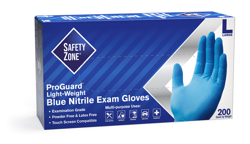 #GNPR-2 Supply Source Safety Zone® ProGuard Blue 200-Count Nitrile Gloves (3-mil) 